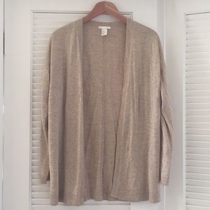 H&M Tan Open-Front Long Sleeve Cardigan